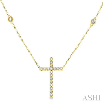Cross Diamond Fashion Station Necklace