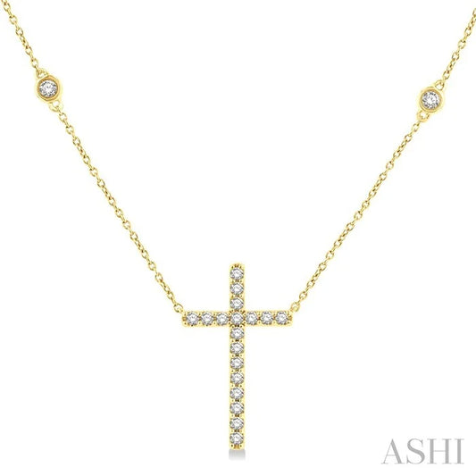 Cross Diamond Fashion Station Necklace