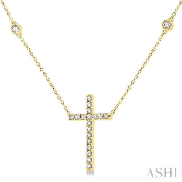 Cross Diamond Fashion Station Necklace