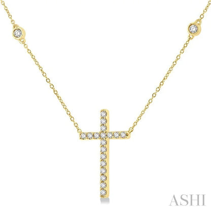 Cross Diamond Fashion Station Necklace