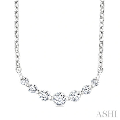 Graduated Diamond Fixed Smile Necklace