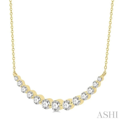 Graduated Diamond Fixed Smile Necklace