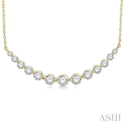 Graduated Diamond Fixed Smile Necklace