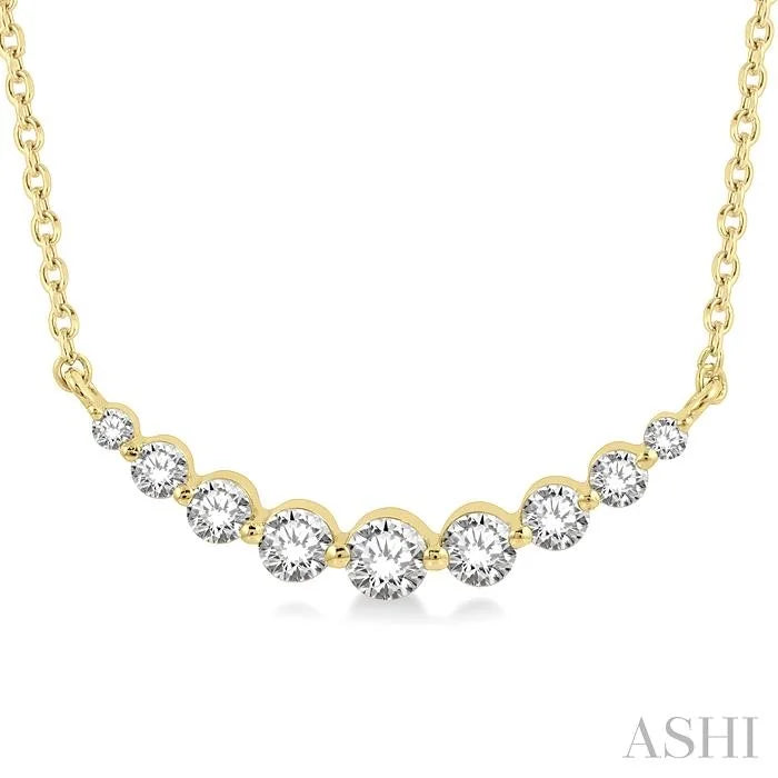 Graduated Diamond Fixed Smile Necklace