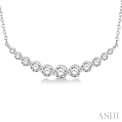 Graduated Diamond Fixed Smile Necklace