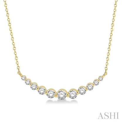 Graduated Diamond Fixed Smile Necklace