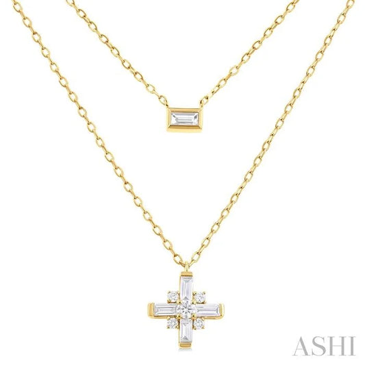 Baguette Diamond Layered Necklace