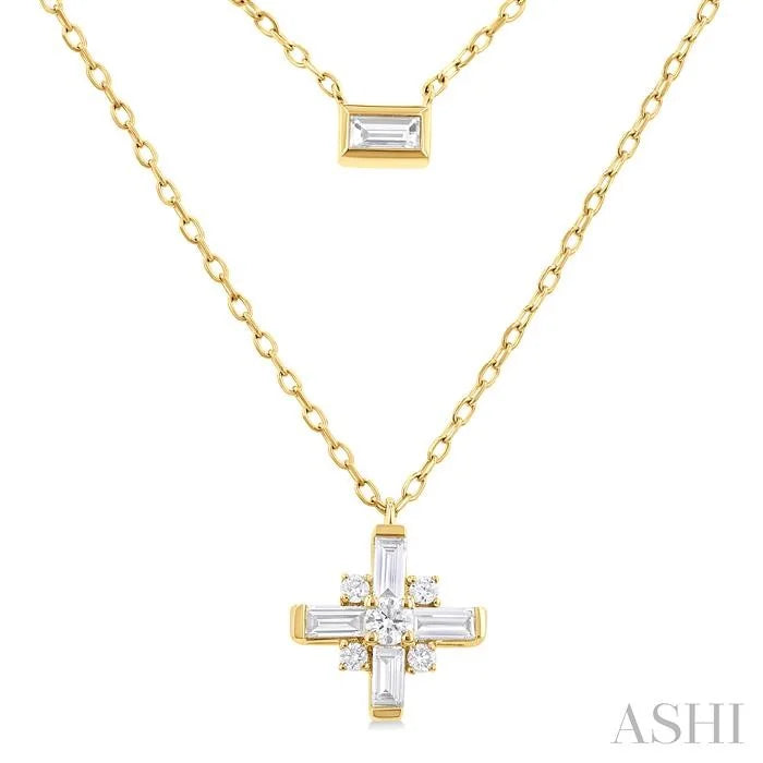 Baguette Diamond Layered Necklace
