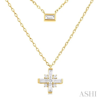 Baguette Diamond Layered Necklace