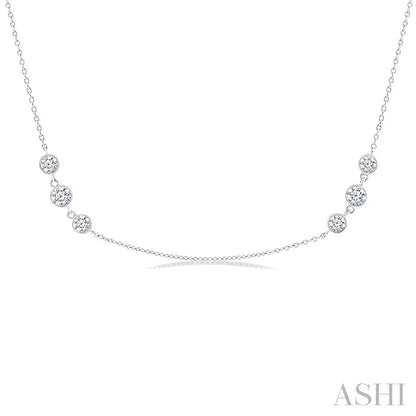 3 Stone Diamond Station Necklace