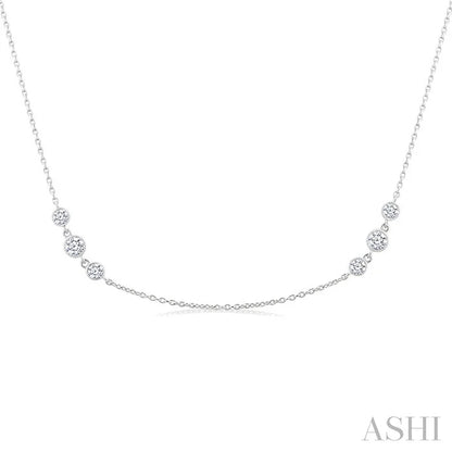 3 Stone Diamond Station Necklace