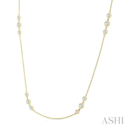 3 Stone Diamond Station Necklace