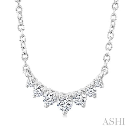 Graduated Petite Diamond Fashion Smile Necklace