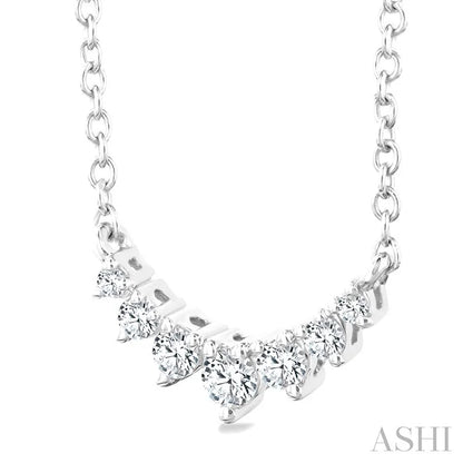 Graduated Petite Diamond Fashion Smile Necklace