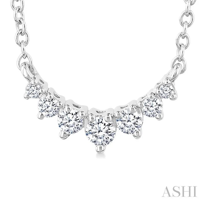 Graduated Petite Diamond Fashion Smile Necklace