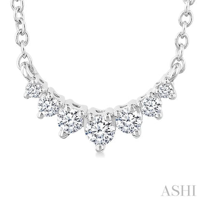 Graduated Petite Diamond Fashion Smile Necklace