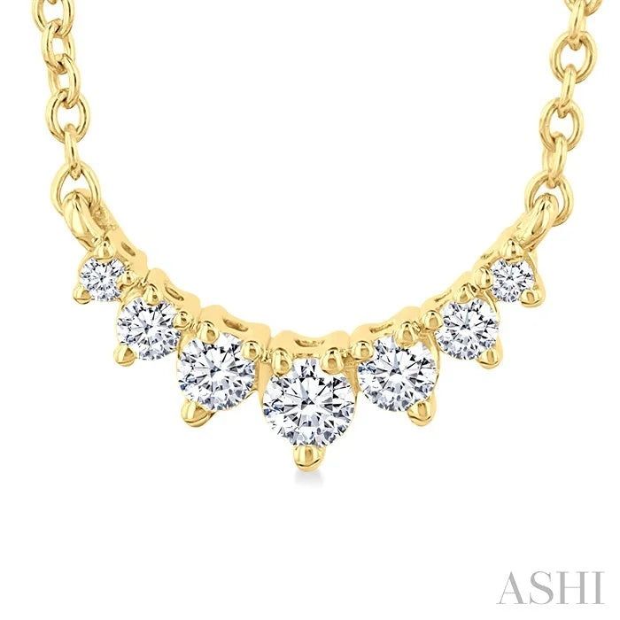 Graduated Petite Diamond Fashion Smile Necklace