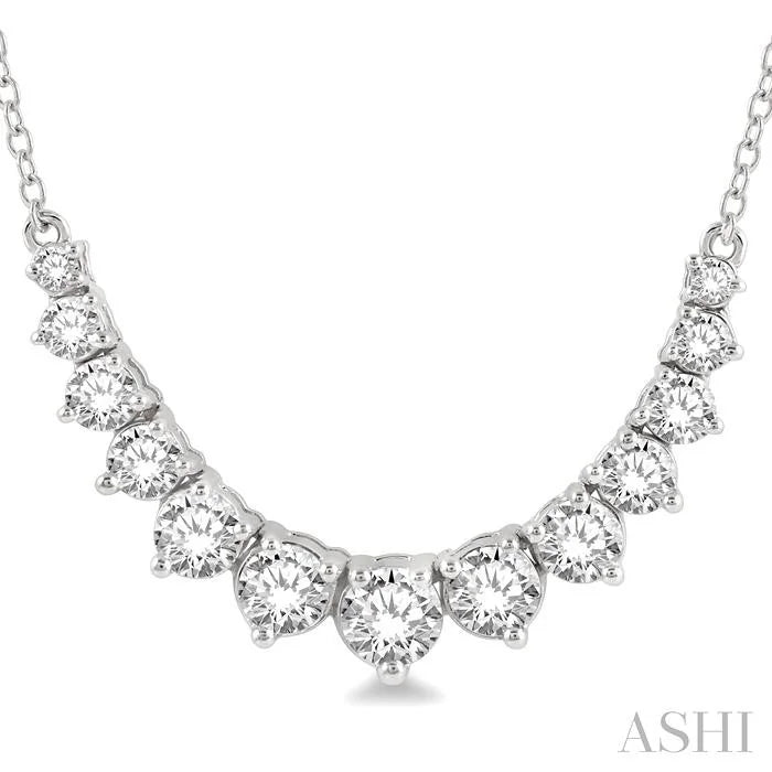 Graduated Diamond Smile Necklace