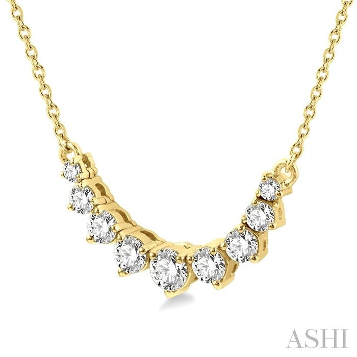 Graduated Diamond Smile Necklace