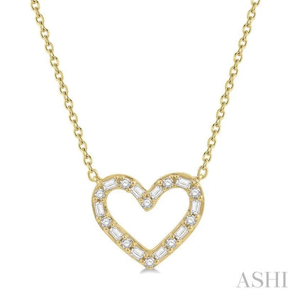 Heart Shape Baguette Diamond Pendant