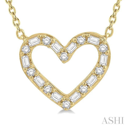 Heart Shape Baguette Diamond Pendant