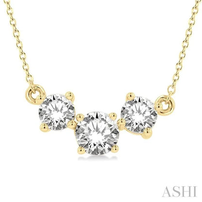 Round Shape Past Present & Future Diamond Necklace
