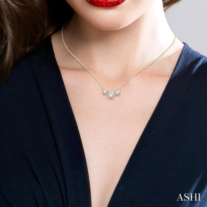 Round Shape Past Present & Future Diamond Necklace