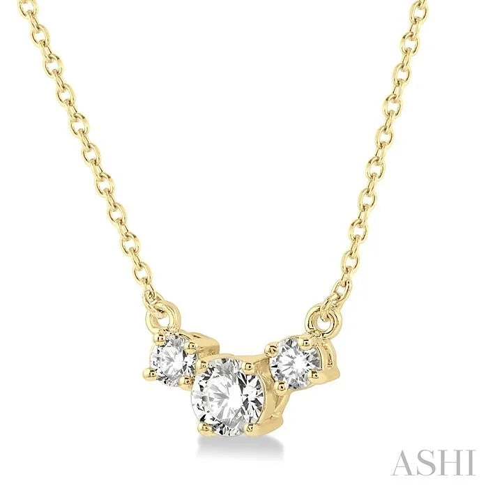 Round Shape Past Present & Future Diamond Necklace