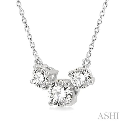 Round Shape Past Present & Future Diamond Necklace
