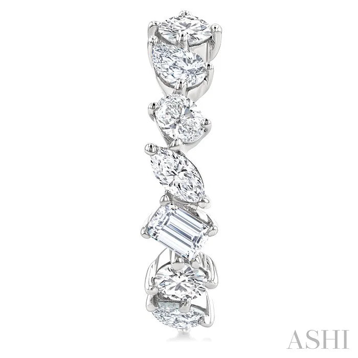 Mixed Shape Scatter Diamond Fashion Half Hoop Earrings