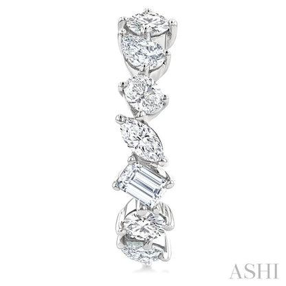 Mixed Shape Scatter Diamond Fashion Half Hoop Earrings