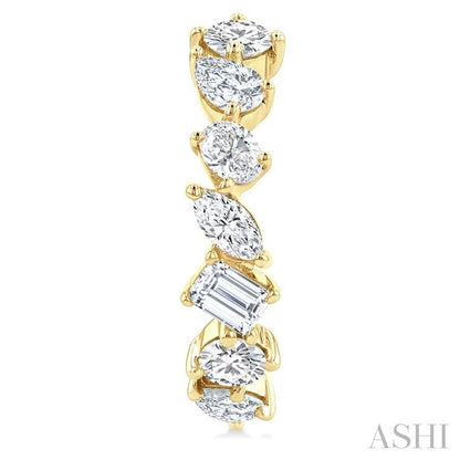 Mixed Shape Scatter Diamond Fashion Half Hoop Earrings