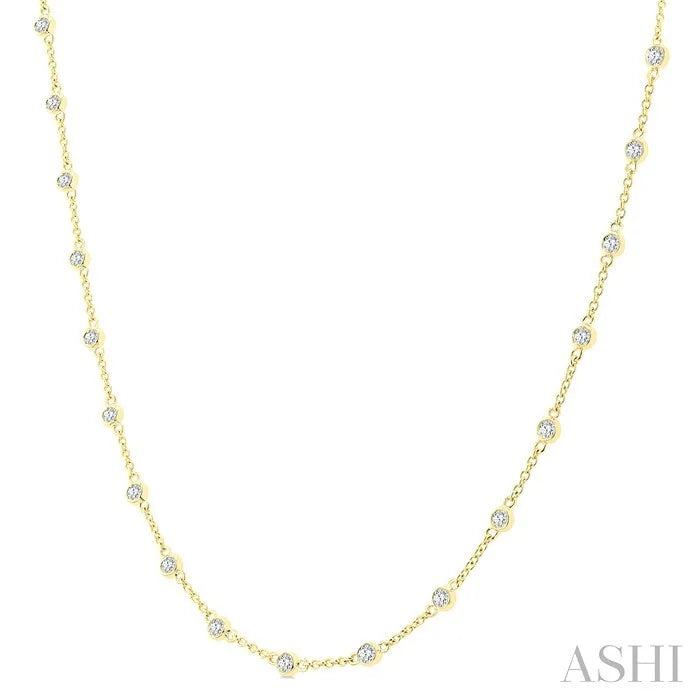 Bezel Set Diamond Station Necklace