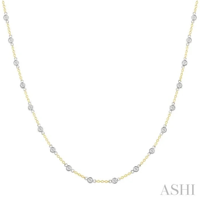 Bezel Set Diamond Station Necklace