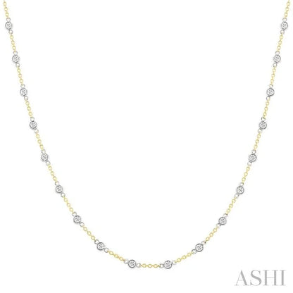 Bezel Set Diamond Station Necklace