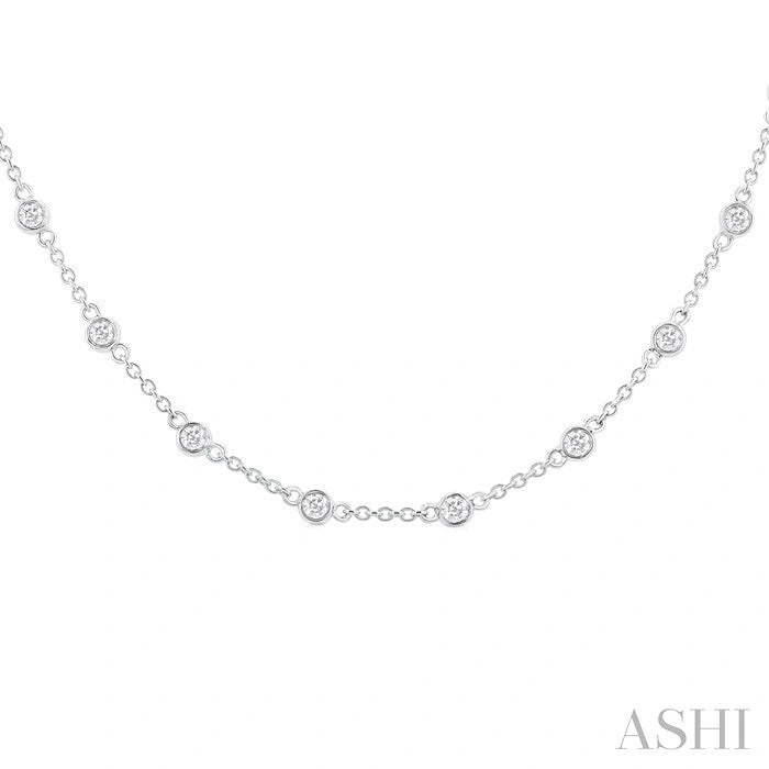 Bezel Set Diamond Station Necklace