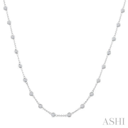 Bezel Set Diamond Station Necklace