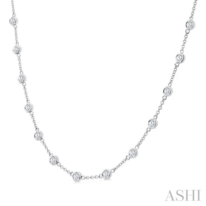 Bezel Set Diamond Station Necklace