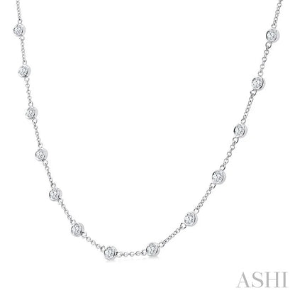 Bezel Set Diamond Station Necklace