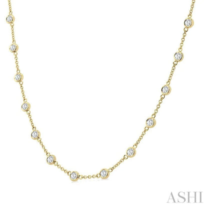 Bezel Set Diamond Station Necklace