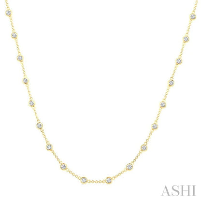 Bezel Set Diamond Station Necklace