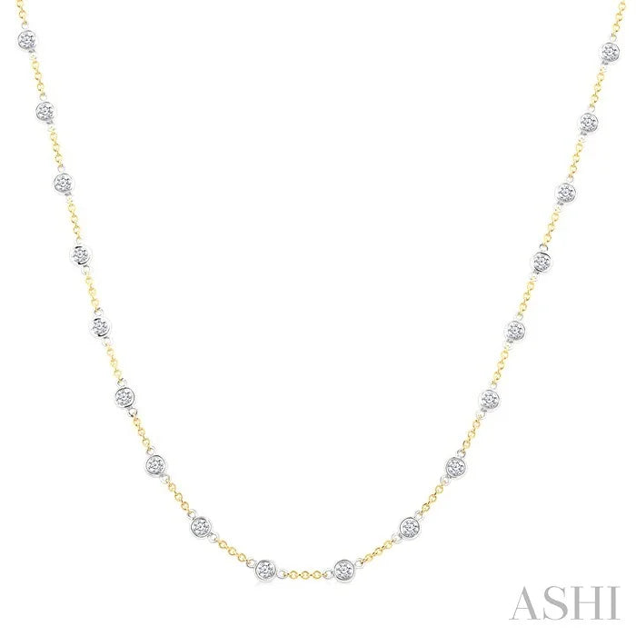 Bezel Set Diamond Station Necklace