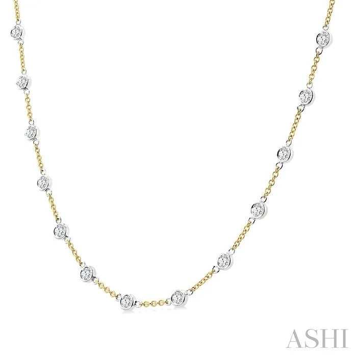 Bezel Set Diamond Station Necklace