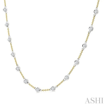 Bezel Set Diamond Station Necklace