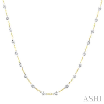 Bezel Set Diamond Station Necklace