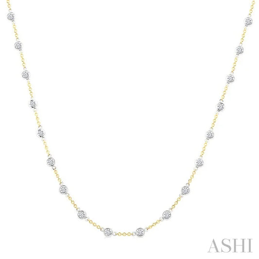 Bezel Set Diamond Station Necklace