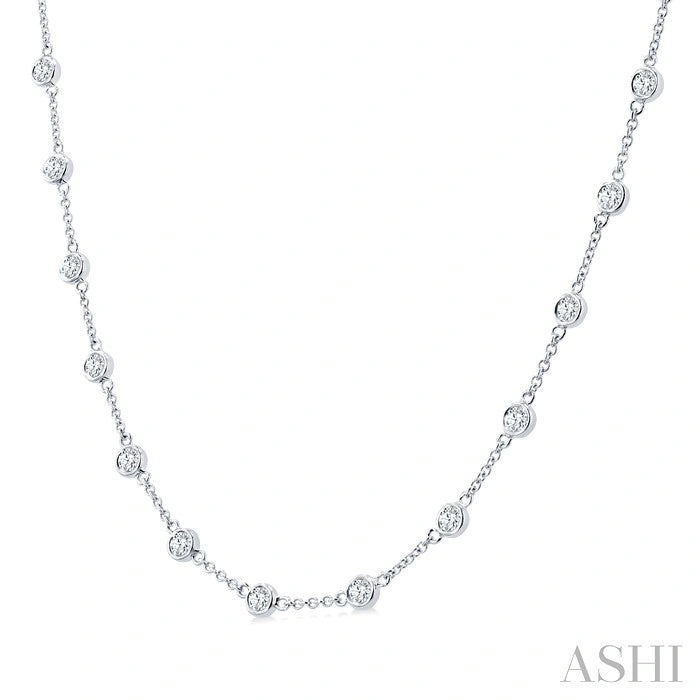 Bezel Set Diamond Station Necklace
