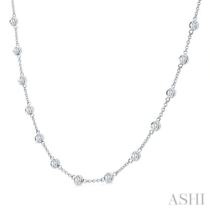Bezel Set Diamond Station Necklace