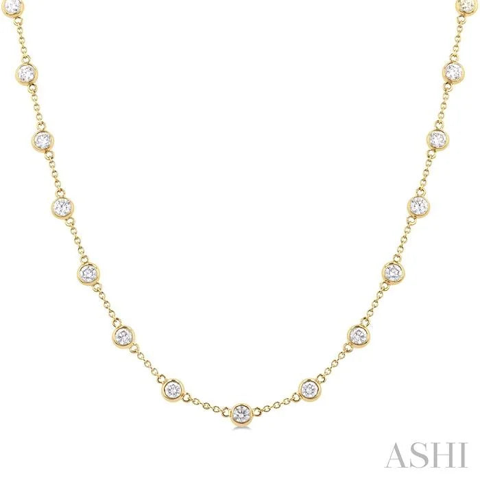 Bezel Set Diamond Station Necklace