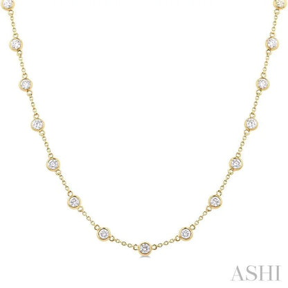 Bezel Set Diamond Station Necklace